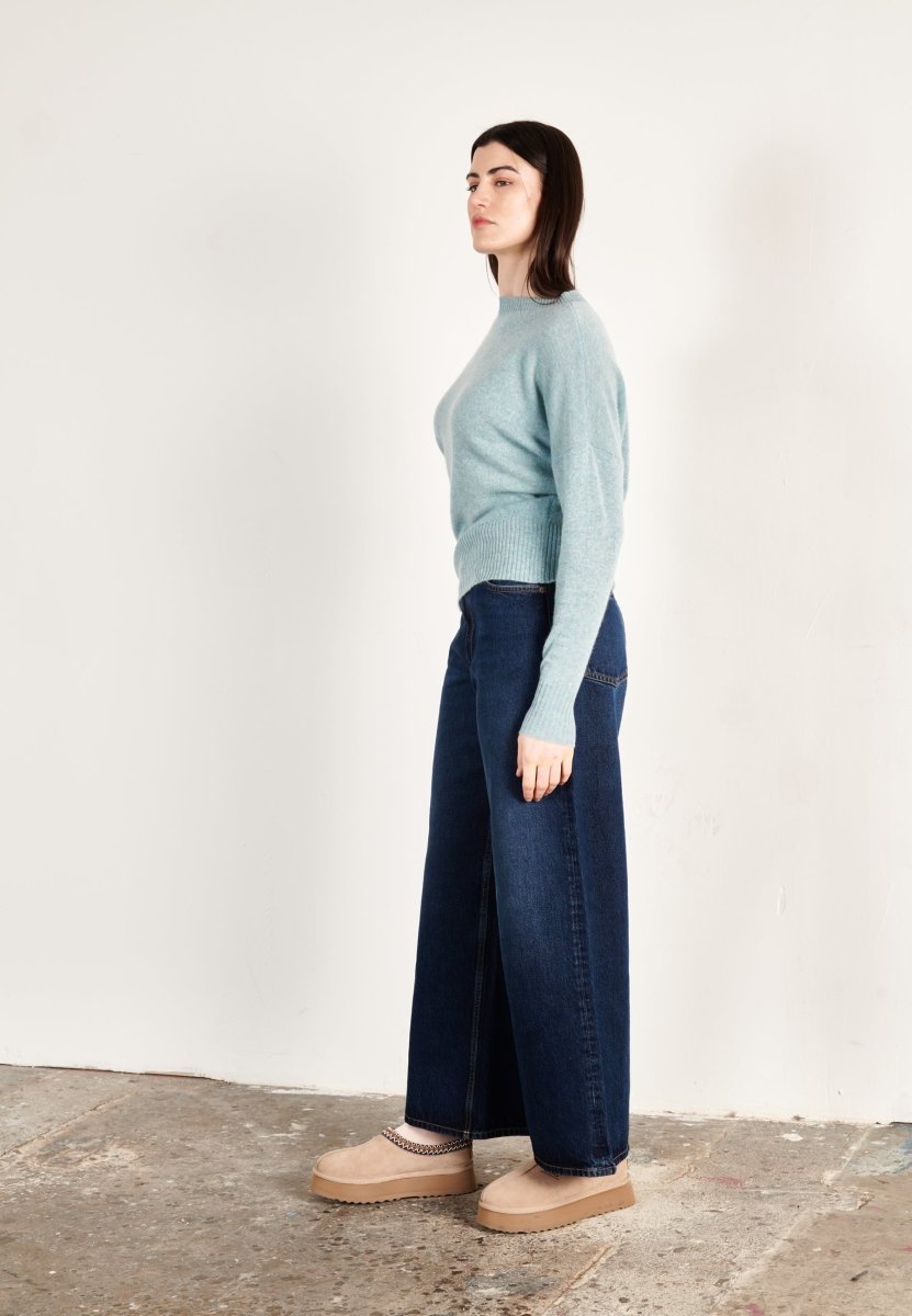 Pull col rond cachemire vert d'eau femme - RIA 2 - Studio cashmere8