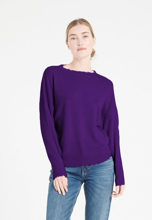 Pull col rond cachemire violet femme - MIA 17 - Studio cashmere8