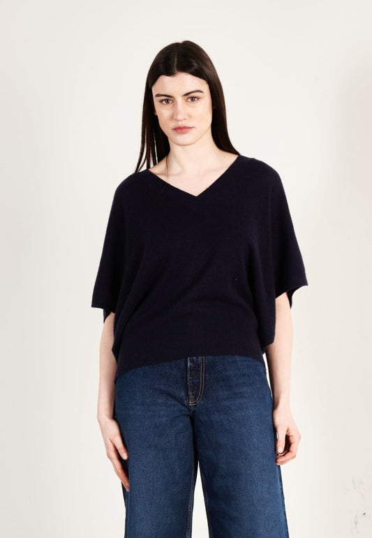 Pull col V cachemire bleu marine femme - RIA 25 - Studio cashmere8