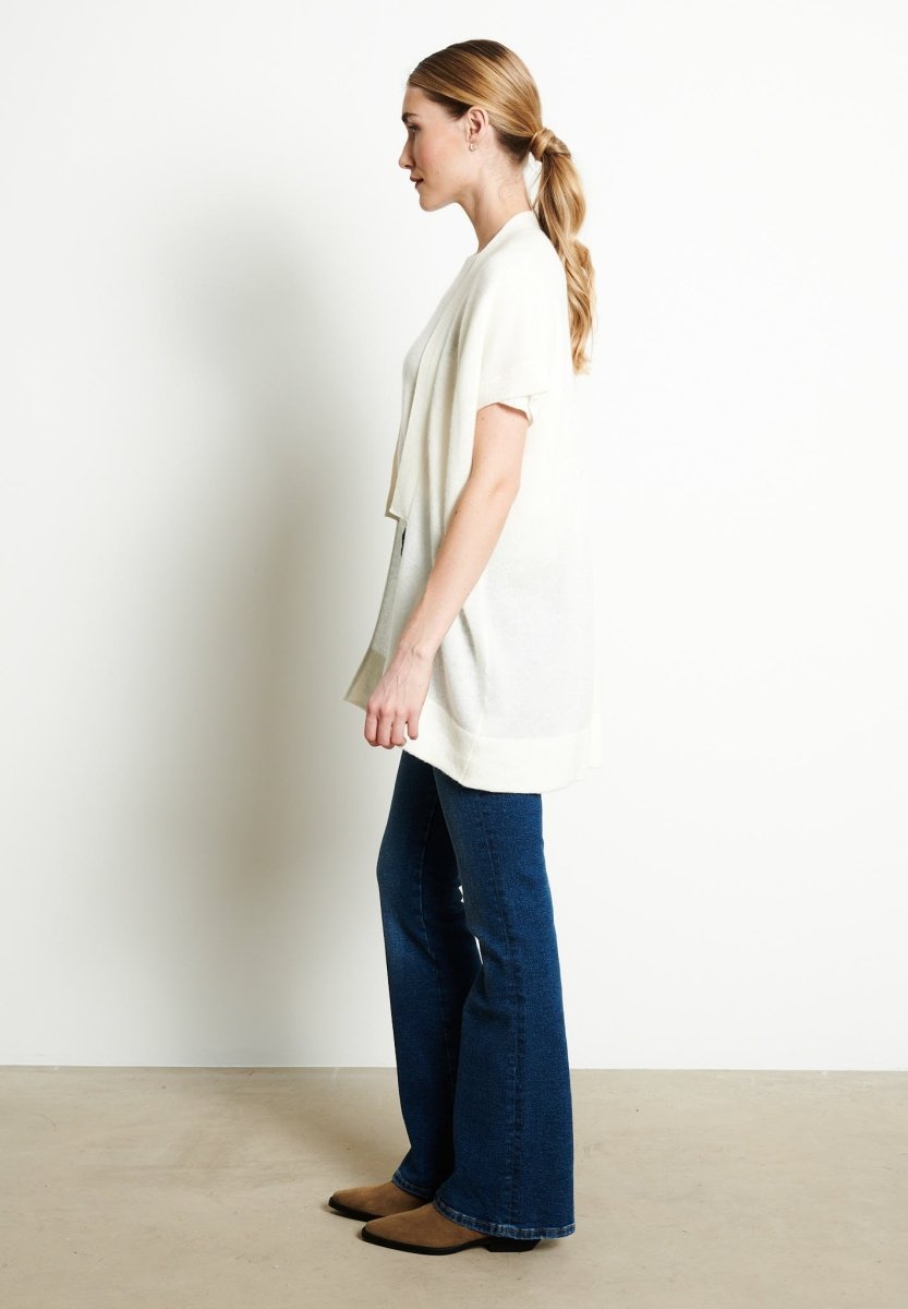 RIA 4 Kimono en cachemire blanc écru - Studio cashmere8