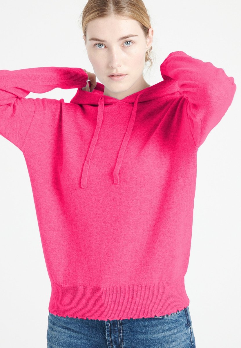 Sweat à capuche cachemire rose indien femme - MIA 16 - Studio cashmere8