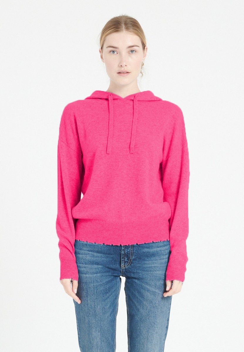 Sweat à capuche cachemire rose indien femme - MIA 16 - Studio cashmere8