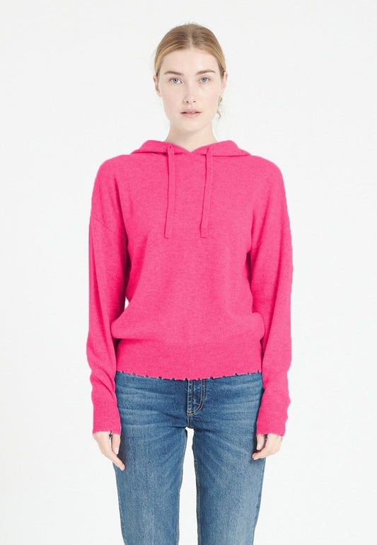 Sweat à capuche cachemire rose indien femme - MIA 16 - Studio cashmere8