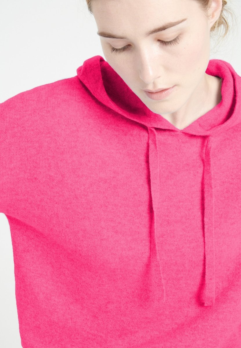 Sweat à capuche cachemire rose indien femme - MIA 16 - Studio cashmere8