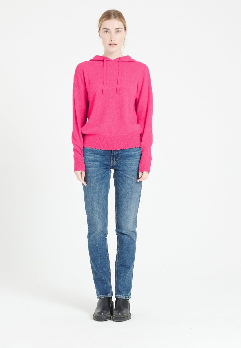 Sweat à capuche cachemire rose indien femme - MIA 16 - Studio cashmere8