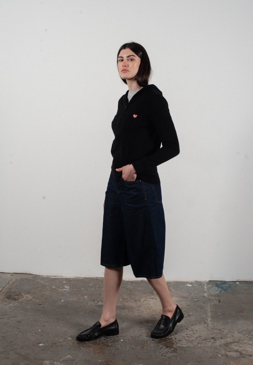 Sweat à capuche femme en cachemire et laine ultrafin noir - FRIDA 11 - Studio cashmere8