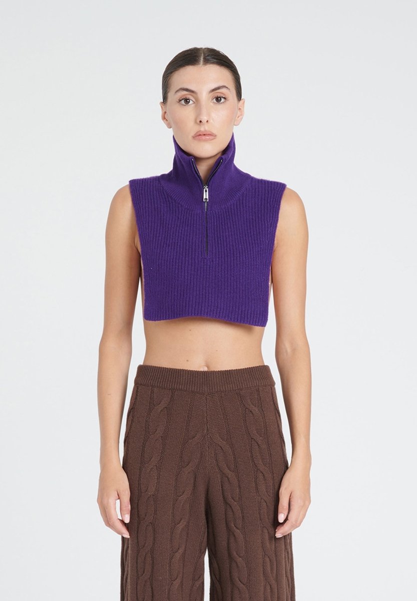 ZAYA 1 Snood en cachemire 4 fils violet - Studio cashmere8