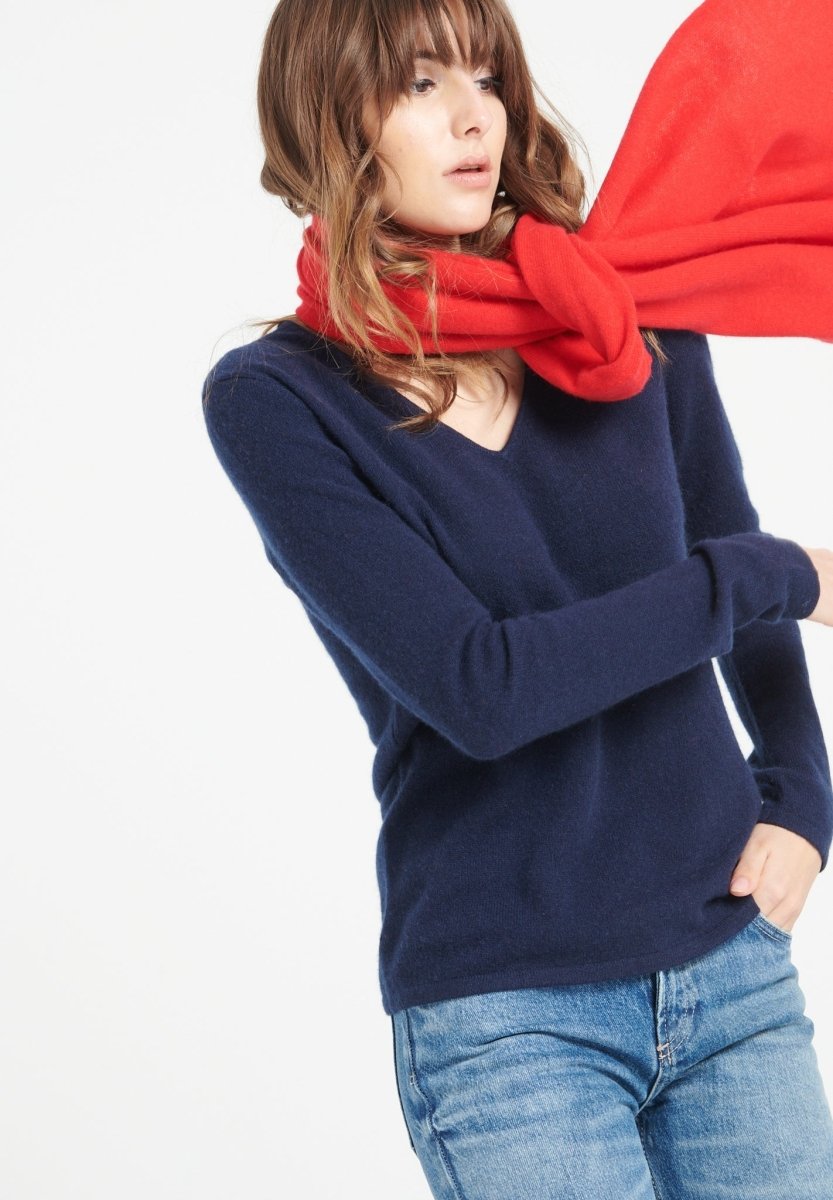 Écharpe unisex en cachemire rouge - UNI 1 - Studio Cashmere8