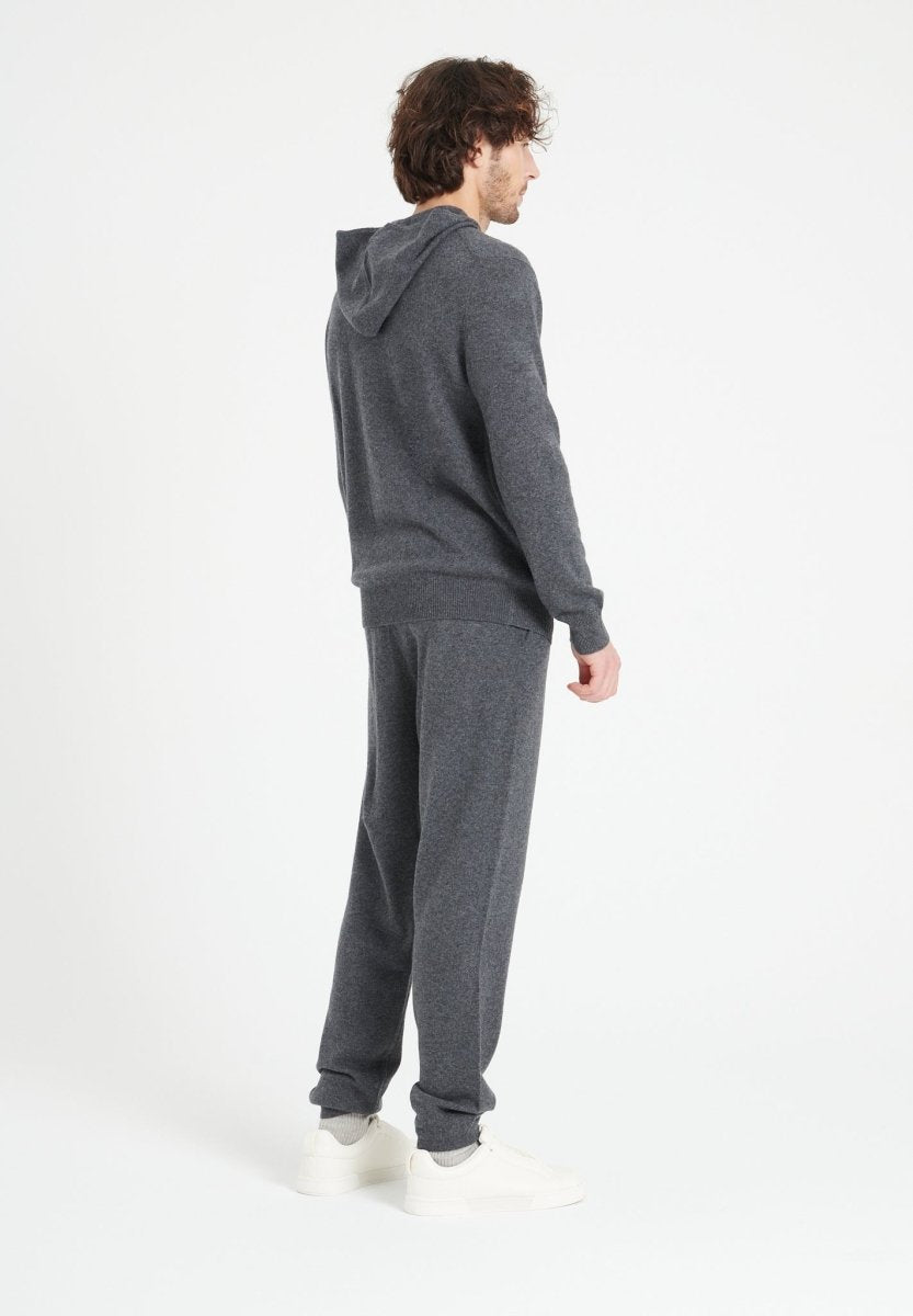 Sweat à capuche zippé homme en cachemire gris anthracite - LUKE 6 - Studio Cashmere8